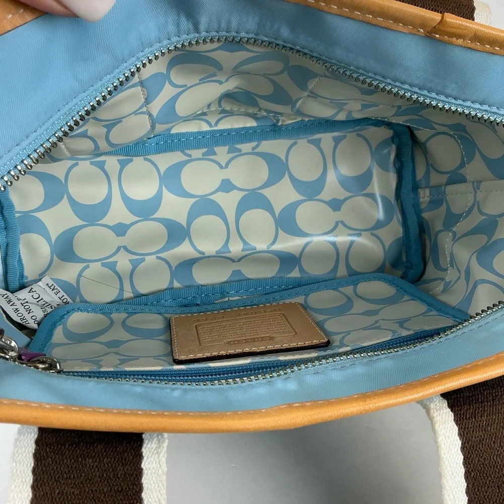 Coach 6260 Y2K Daisy Hampton Mini Blue Tote with Purple and‎ Brown Accents - Picture 13 of 16